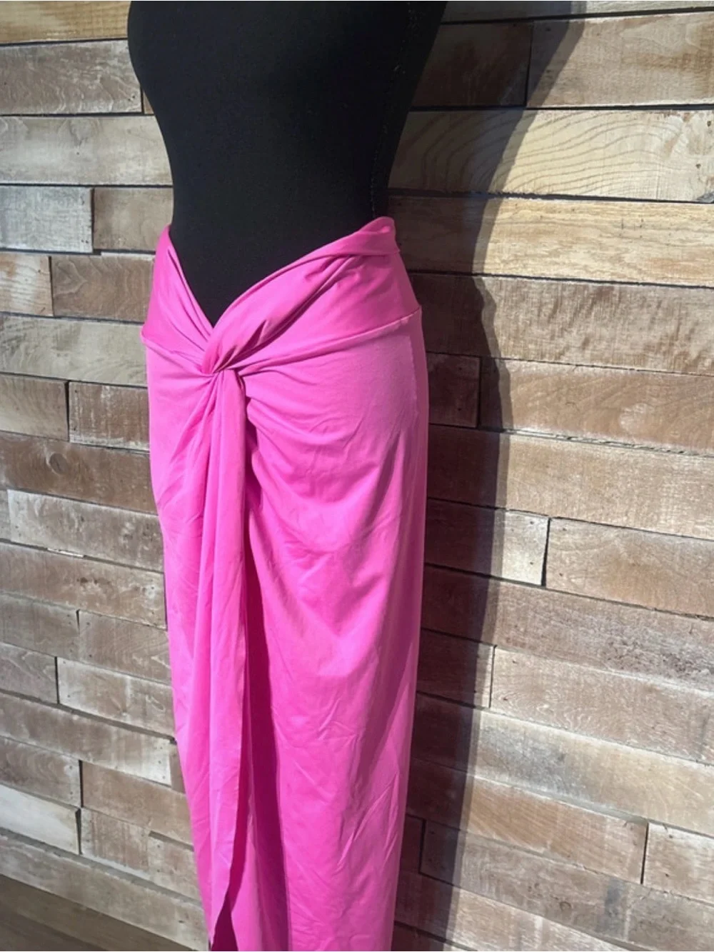 SKIMS NWT Taffy Pink Recycled Swim Sarong Skirt Wrap Twist Front Cover Up 2X